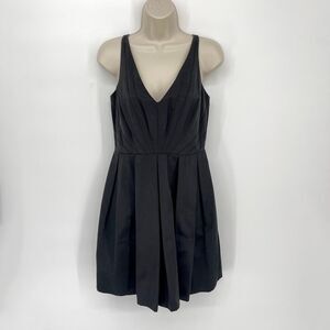 Z Spoke by Zac Posen Women's V Neckline Pleated Cocktail Dress Sz 6 Black $225